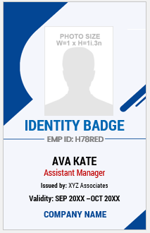 Blue and White ID Badge Template