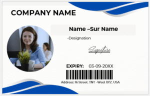 Blue and White ID Badge Template
