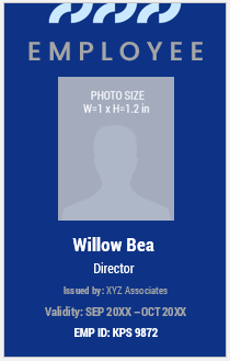 Blue and White ID Badge Template