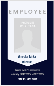 Blue and White ID Badge Template