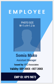 Blue and White ID Badge Template