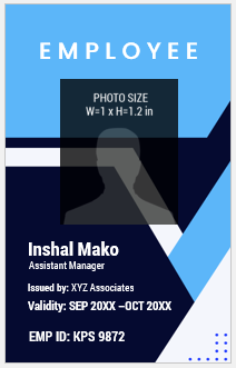 Blue and White ID Badge Template