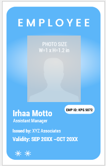 Blue and White ID Badge Template