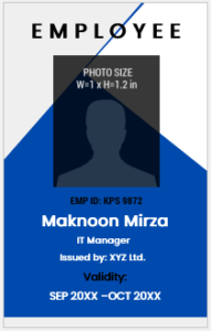 Blue and White ID Badge Template