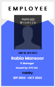 Blue and White ID Badge Template