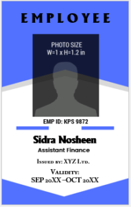 Blue and White ID Badge Template