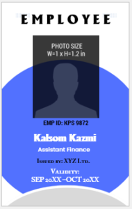 Blue and White ID Badge Template