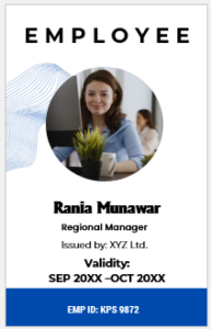 Blue and White ID Badge Template