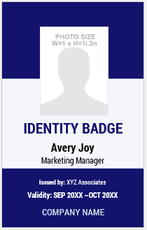 Blue and White ID Badge Template