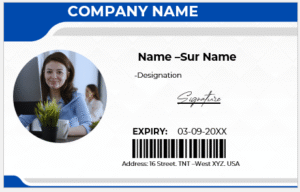 Blue and White ID Badge Template