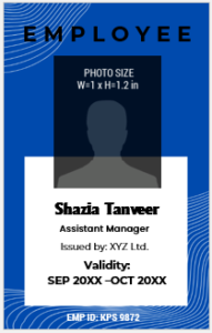 Blue and White ID Badge Template