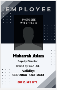 Blue and White ID Badge Template