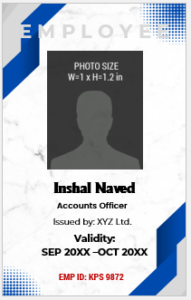 Blue and White ID Badge Template