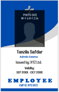 Blue and White ID Badge Template