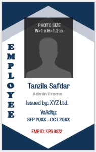 Blue and White ID Badge Template