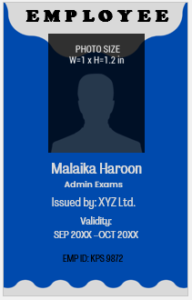 Blue and White ID Badge Template