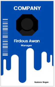 Blue and White ID Badge Template