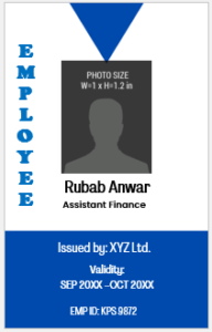 Blue and White ID Badge Template