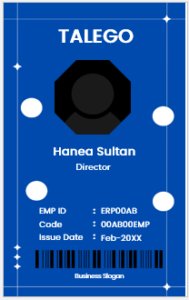 Blue and White ID Badge Template