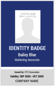 Blue and White ID Badge Template