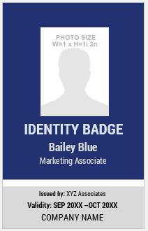 Blue and White ID Badge Template