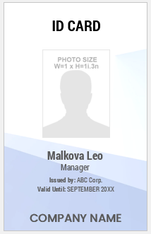 Blue and White ID Badge