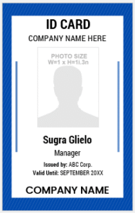 Blue and White ID Badge