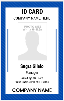 Blue and White ID Badge