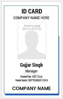 Blue and White ID Badge