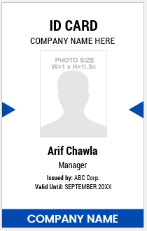 Blue and White ID Badge