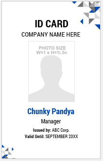 Blue and White ID Badge