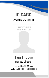 Blue and White ID Badge