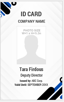 Blue and White ID Badge