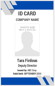 Blue and White ID Badge