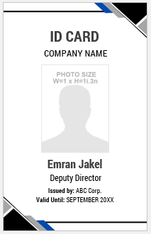 Blue and White Employee ID Badge
