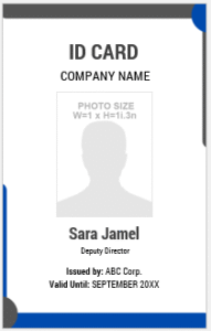 Blue and White Employee ID Badge