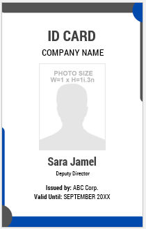 Blue and White Employee ID Badge
