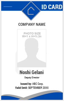 Blue and White Employee ID Badge