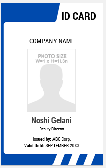 Blue and White Employee ID Badge