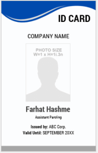 Blue and White Employee ID Badge