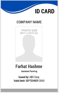 Blue and White Employee ID Badge