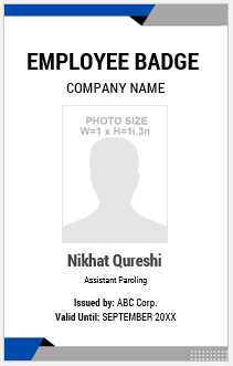 Blue and White Employee ID Badge