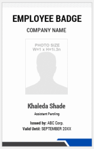 Blue and White Employee ID Badge