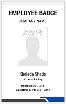 Blue and White Employee ID Badge