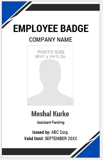 Blue and White Employee ID Badge