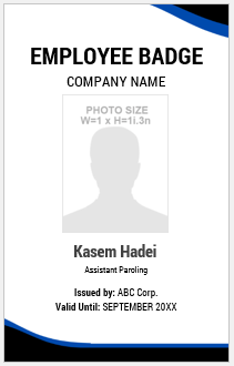 Blue and White Employee ID Badge