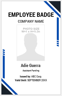 Blue and White Employee ID Badge