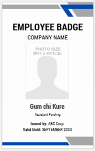 Blue and White Employee ID Badge