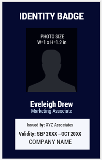 Blue and White ID Badge Template