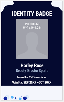 Blue and White ID Badge Template